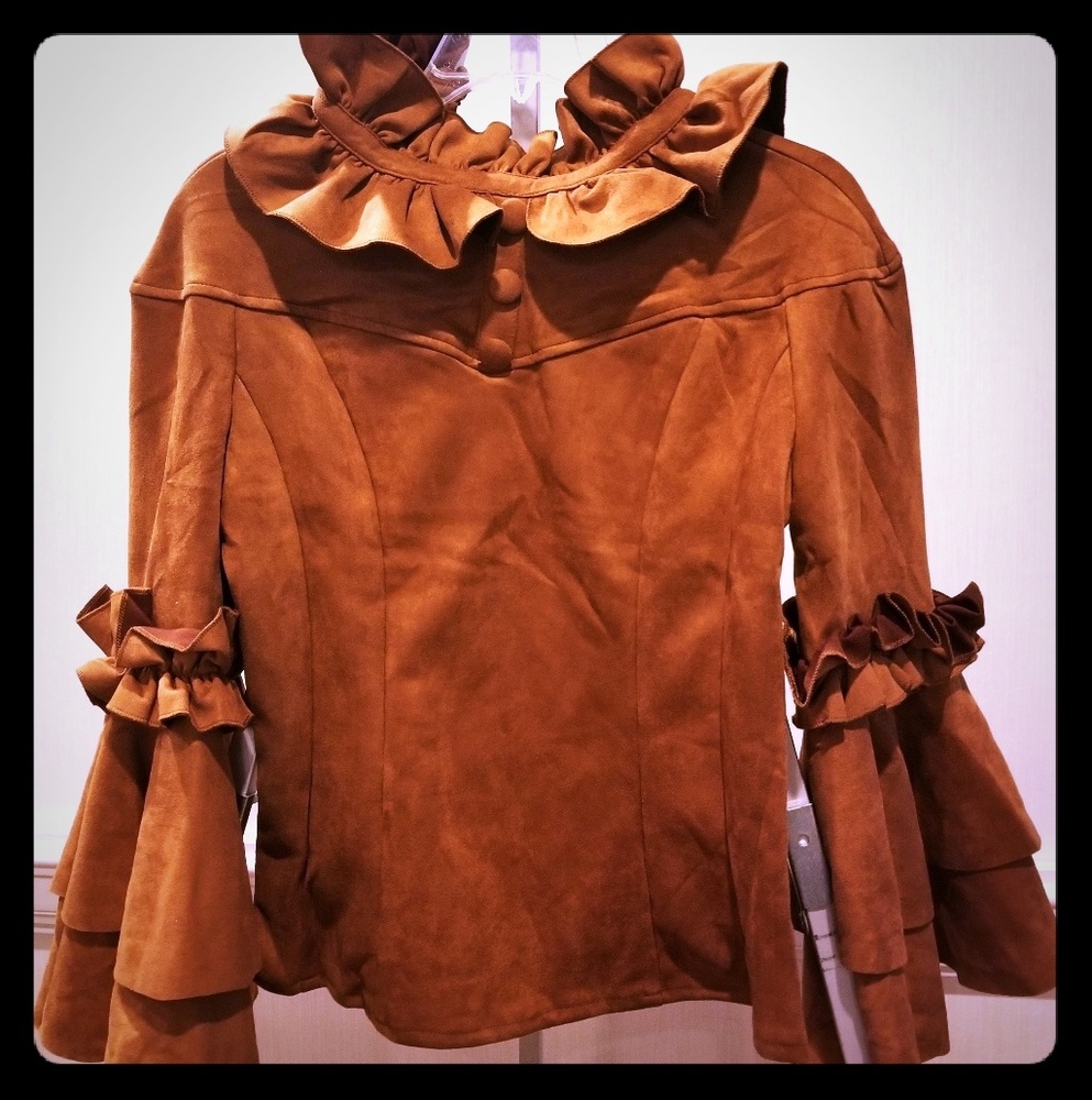 Ultra sued wide sleeve shirt